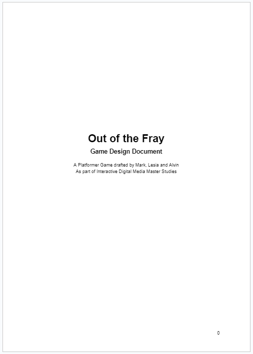 Out of the Fray Document