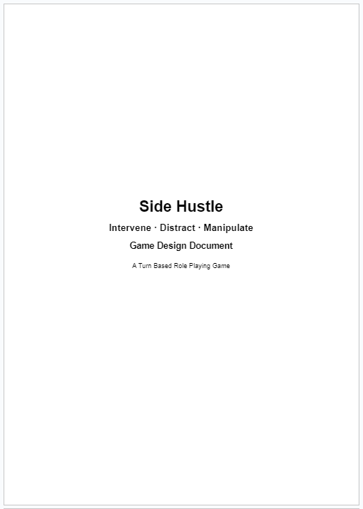 Side Hustle Document