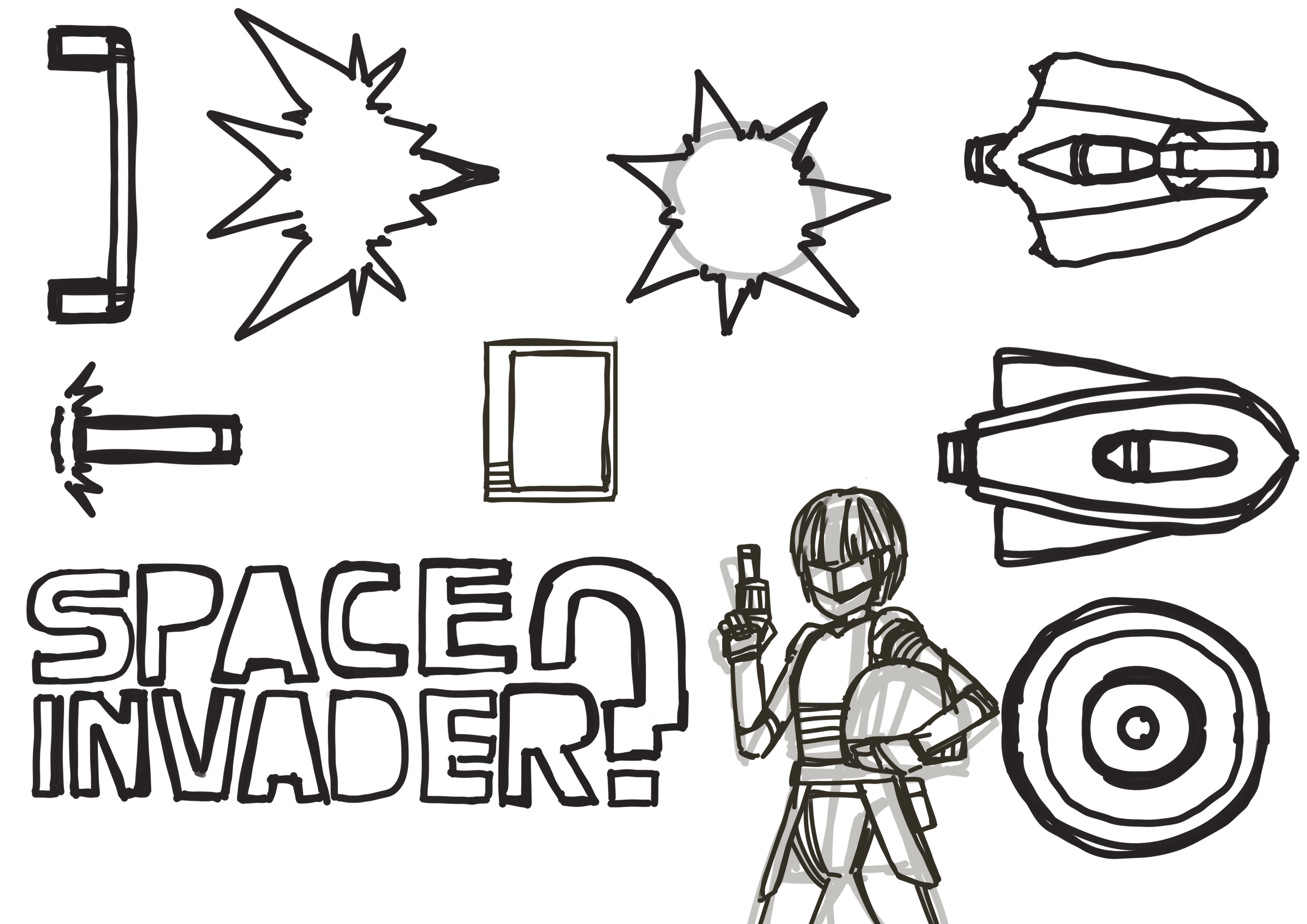 Space Invader Early Sketches
